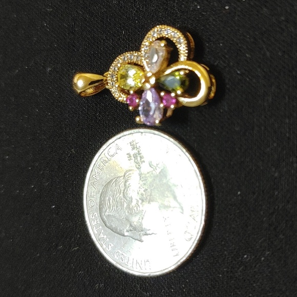 New multi color cz gold filled pendant - Picture 2 of 4